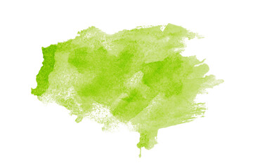 Green watercolor background. Artistic hand paint. Isolated on transparent background. - obrazy, fototapety, plakaty