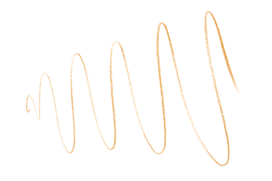 Orange pencil strokes isolated on transparent background