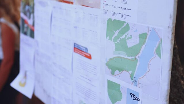 Map of the race on the board, map of a sports competition