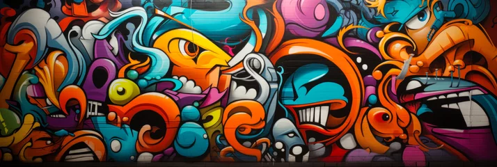 Acrylglasbilder Graffiti graffiti wall abstract background, idea for artistic pop art background backdrop  © Bartek