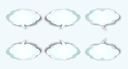 Realistic cloud bubble text vector design