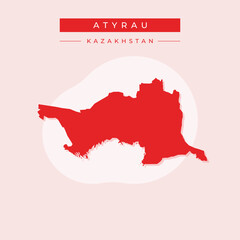 Vector illustration vector of Atyrau map Kazakhstan