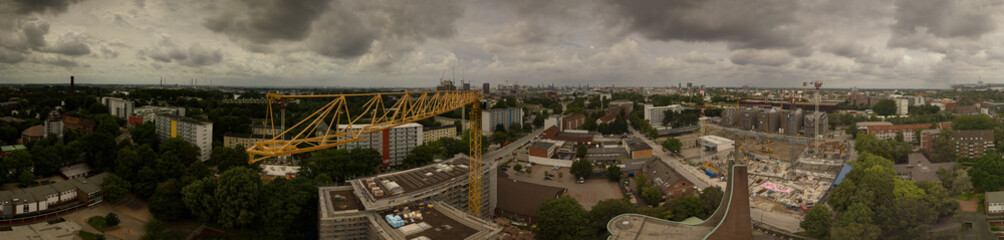Construction site Hamburg Rothenburgsort bad weather