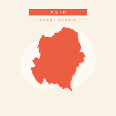 Vector illustration vector of Asir map Saudi arabia