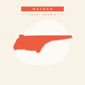 Vector illustration vector of Najran map Saudi arabia
