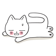 Cartoon cute character funny cat vector.