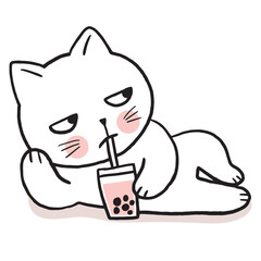 Cartoon cute character funny cat vector.