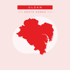 Vector illustration vector of Ulsan map South Korea