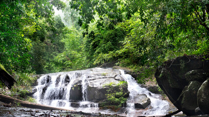 Natural attractions in Thailand. Khao Chamao Waterfall. Seventh floor waterfall. National park in...