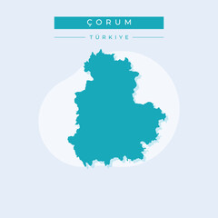 Obraz premium Vector illustration vector of Çorum map Turkey