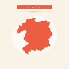 Vector illustration vector of Bingöl map Turkey