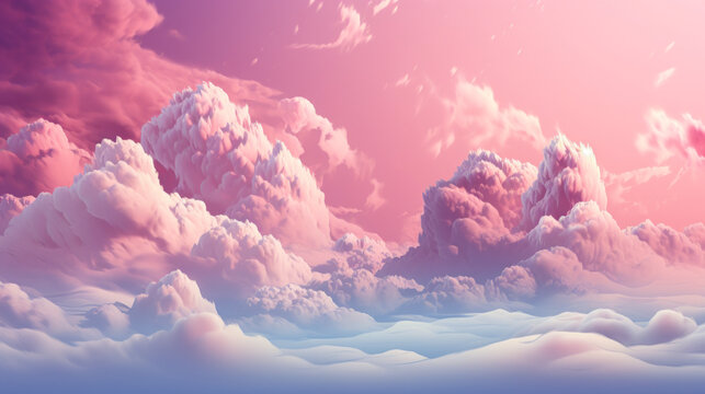 Soft Light Background: Pink Clouds at Sunrise