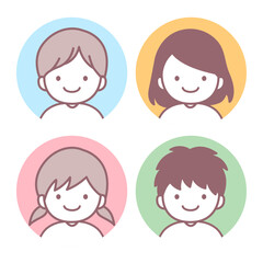 4人の子どもたち　丸アイコン