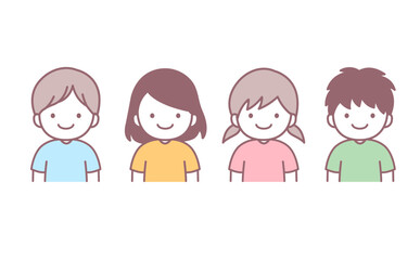 4人の子どもたち　上半身イラスト