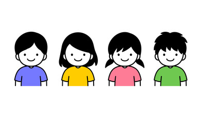 4人の子どもたち　上半身イラスト