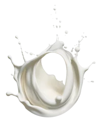 Fotobehang Circle milk, yougurt or cream wave flow splash © Lusi_mila