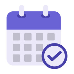 Purple Flat Calendar Icon