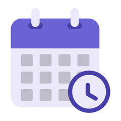 Purple Flat Calendar Icon