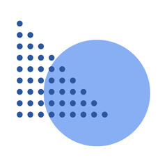 Blue Circle Geometric Memphis