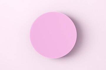 Top view of a pink round podium or platform for product display and presentation.
