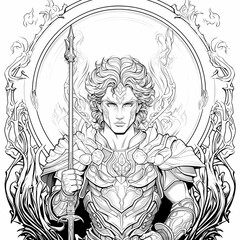 medusa and perseus adult coloring book prints