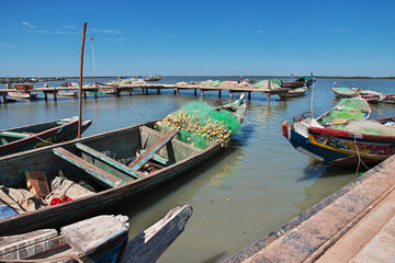 Fototapeta na wymiar River port in Ziguinchor, South Senegal, West Africa