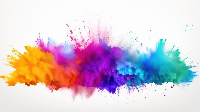 colorful watercolor splashes with white background © Ghulam