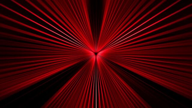 Abstract VJ loop red laser center radial streak shine ray light sparking on black background. 4K 3D fractals seamless loop infinite complex glowing radial light streaks. - Powered by Adobe