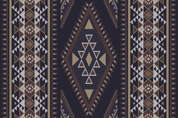 Southwest Navajo geometric stripes pattern. Vector ethnic southwest geometric shape seamless pattern. Ethnic Navajo geometric pattern use for textile border, carpet, area rug, runner decorative, etc.