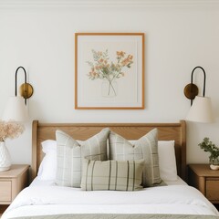 Close-up photos of McGee's studio-style bedroom are decorated with a small vintage frame with modern furnishings with snow-white natural light.