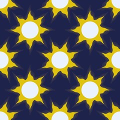 Sun and space seamless pattern for kids