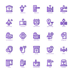 Futuristic Technology icon pack for your website, mobile, presentation, and logo design. Futuristic Technology icon basic line gradient design. Vector graphics illustration and editable stroke.