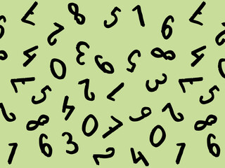 template with the image of keyboard symbols. a set of numbers. Surface template. pastel pea background. Horizontal image.