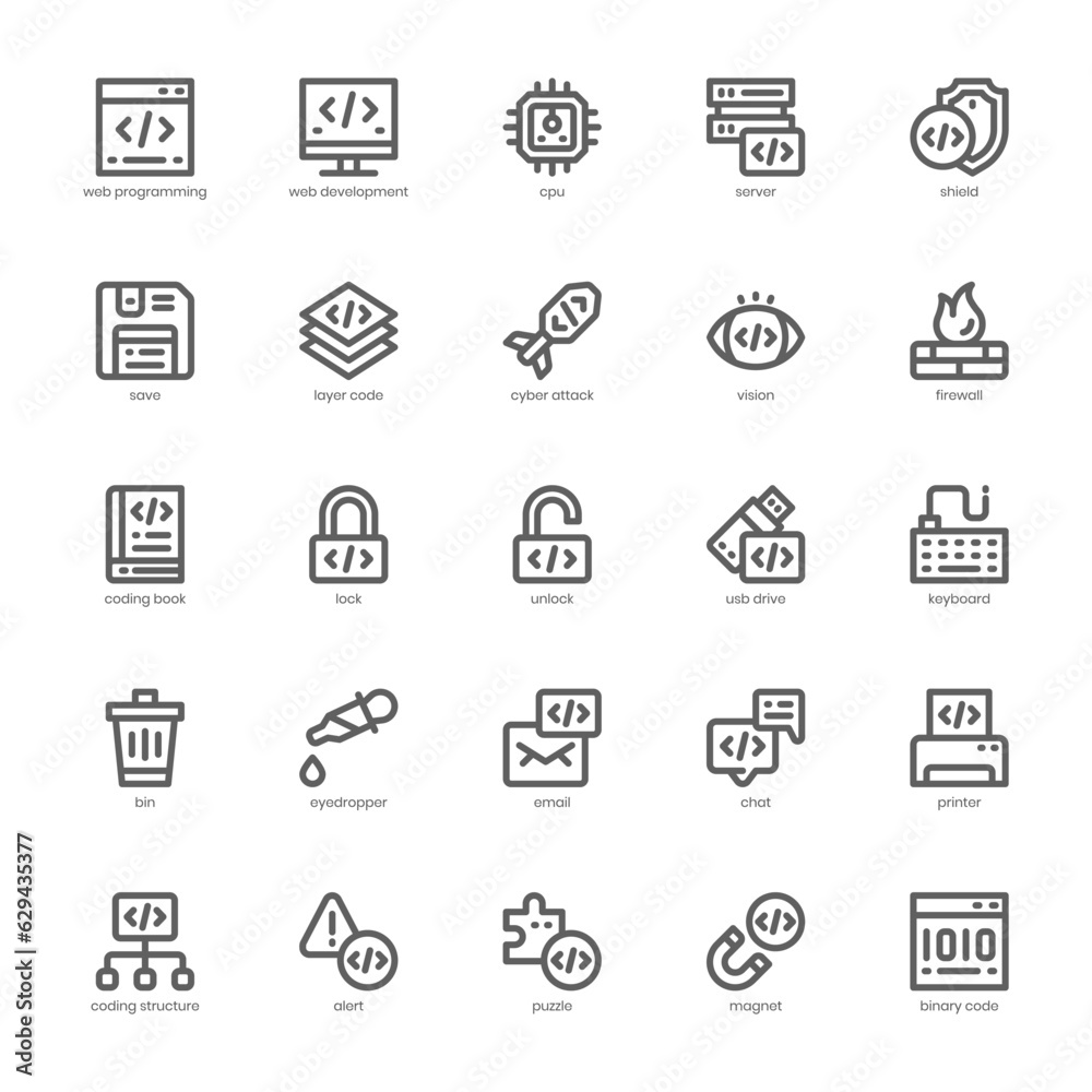 Aufkleber web programming icon pack for your website, mobile, presentation, and logo design. web programming i