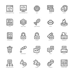 Web Programming icon pack for your website, mobile, presentation, and logo design. Web Programming icon outline design. Vector graphics illustration and editable stroke.