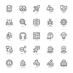 Obraz na płótnie Canvas Web Programming icon pack for your website, mobile, presentation, and logo design. Web Programming icon outline design. Vector graphics illustration and editable stroke.