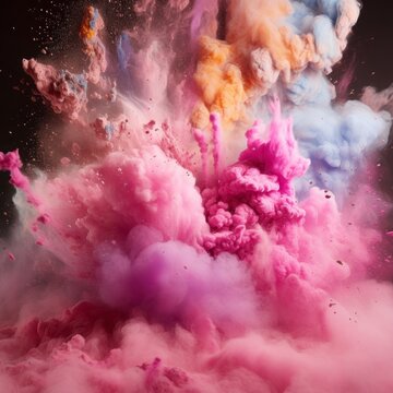 An explosion of pastel colors, abstract background, © Dragan