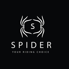 spider logo design with letter s template