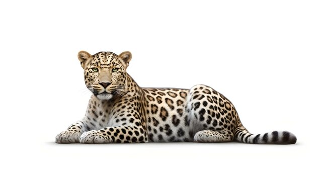 Eleganter Leopard auf wei&szlig;em Hintergrund
