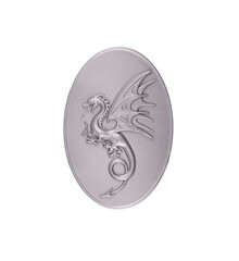 shield with dragon pattern isolated on white background