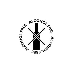 Alcohol free icon isolated on transparent background