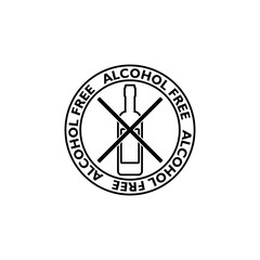 Alcohol free icon isolated on transparent background