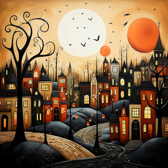Halloween nacht, made by Ai, Ai-Art