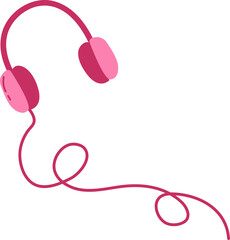 Pink headphones. Fashionable barbicor.
