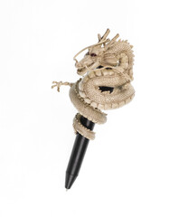 pen with dragon isolated on white background