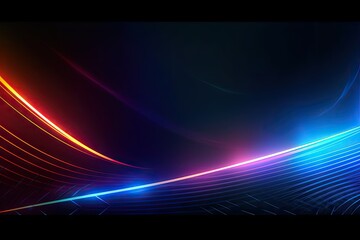 Fototapeta na wymiar Glowing color. Abstract art gradient blue light wallpaper. Modern digital lines graphic design on black background