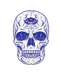 skull illustration for clothing brand