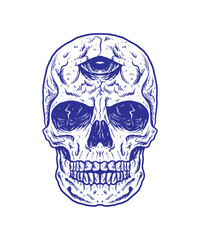 skull illustration for clothing brand