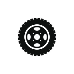 Wheel icon isolated on white background