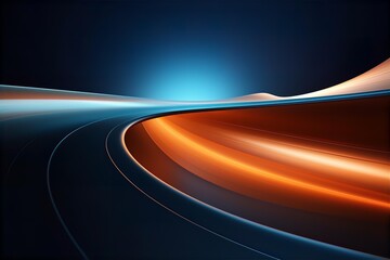 3d render, abstract background with colorful orange blue wavy lines